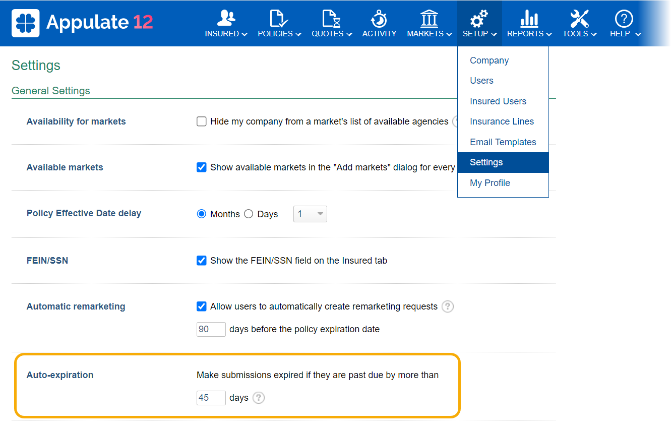 Submission expiration